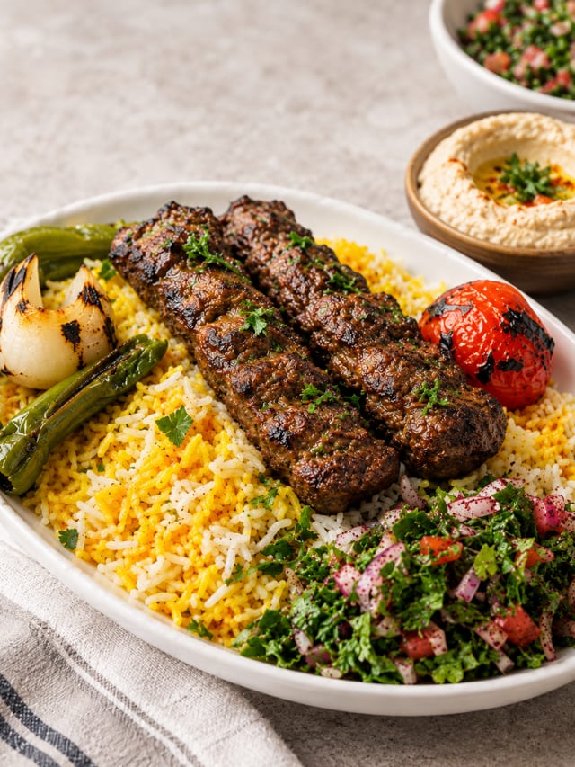 Beef Kabab Plate.
