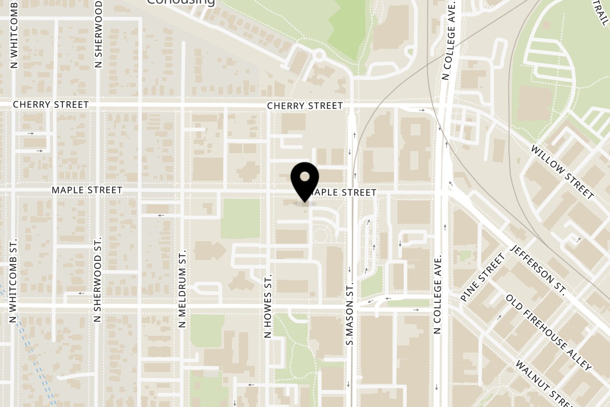 Map showing the location of Sahtein on 225 Maple St in Fort Collins